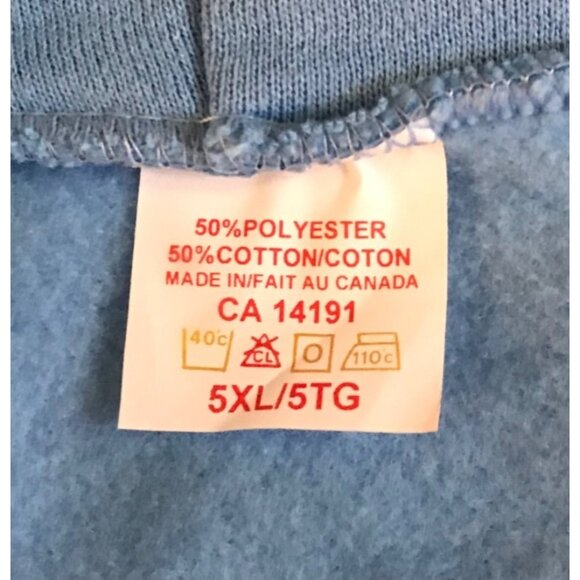 Blue 5XL Full Zip Hoodie Mens 5XL Blue Athleticwear Hooded Sweatshirt New - Picture 3 of 5